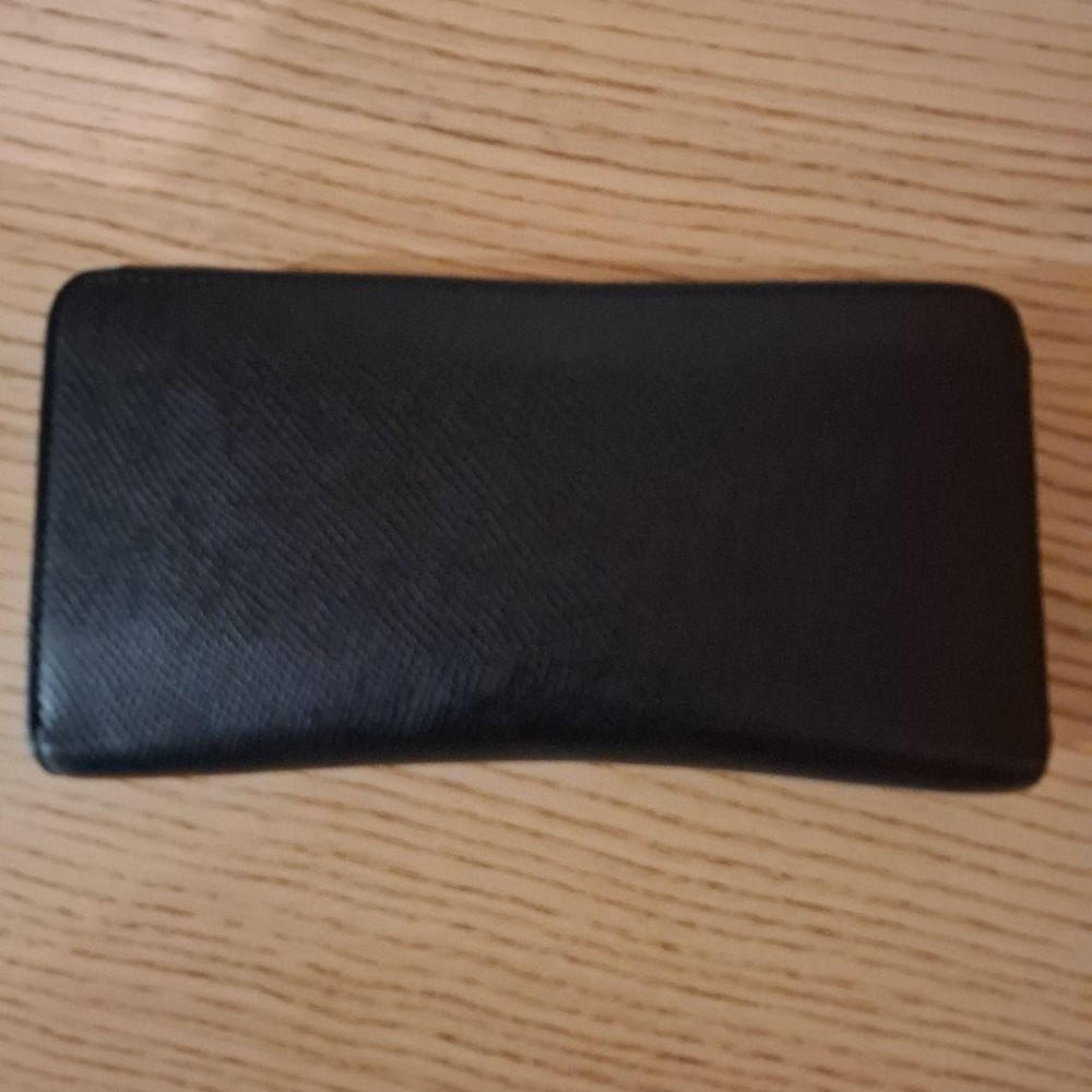 CELINE Black Leather Long Wallet From Japan