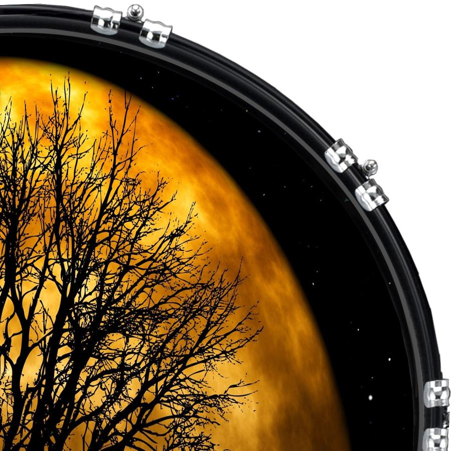 20" Custom Bass Kick Drum Front Head Graphic Graphical Tree Moon