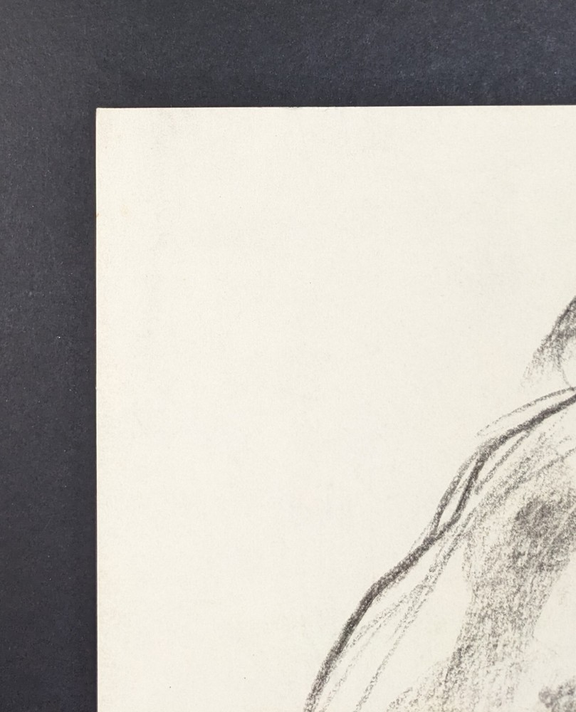 Walter Eck, seated nude, drawing, autographed