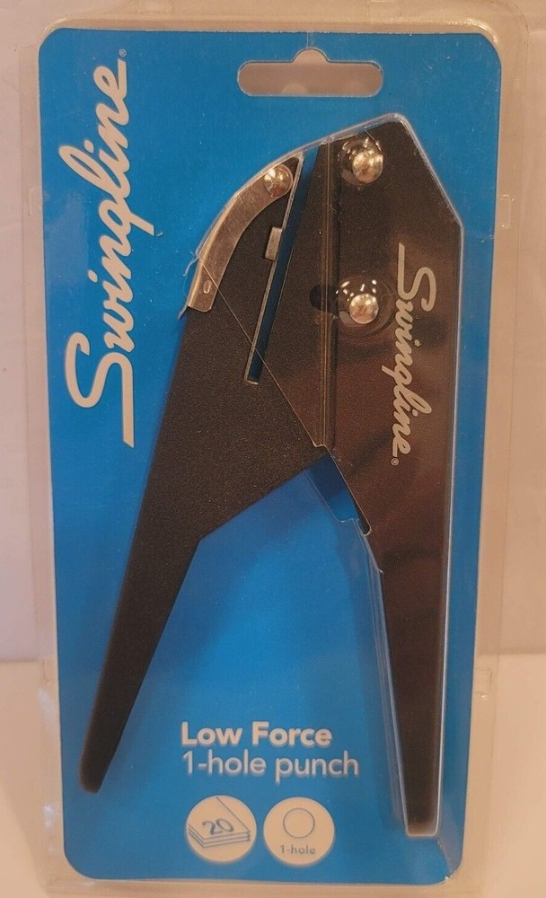 Swingline One Hole Punch, 1-hole Low Force 20pg Heavy Duty Punch Black