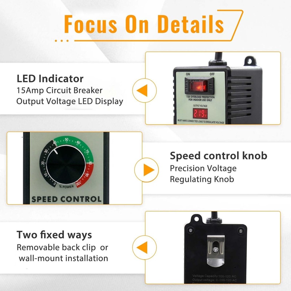 AC Motor Speed Controller 120V ,Variable Speed Controller & Fan Speed Control...
