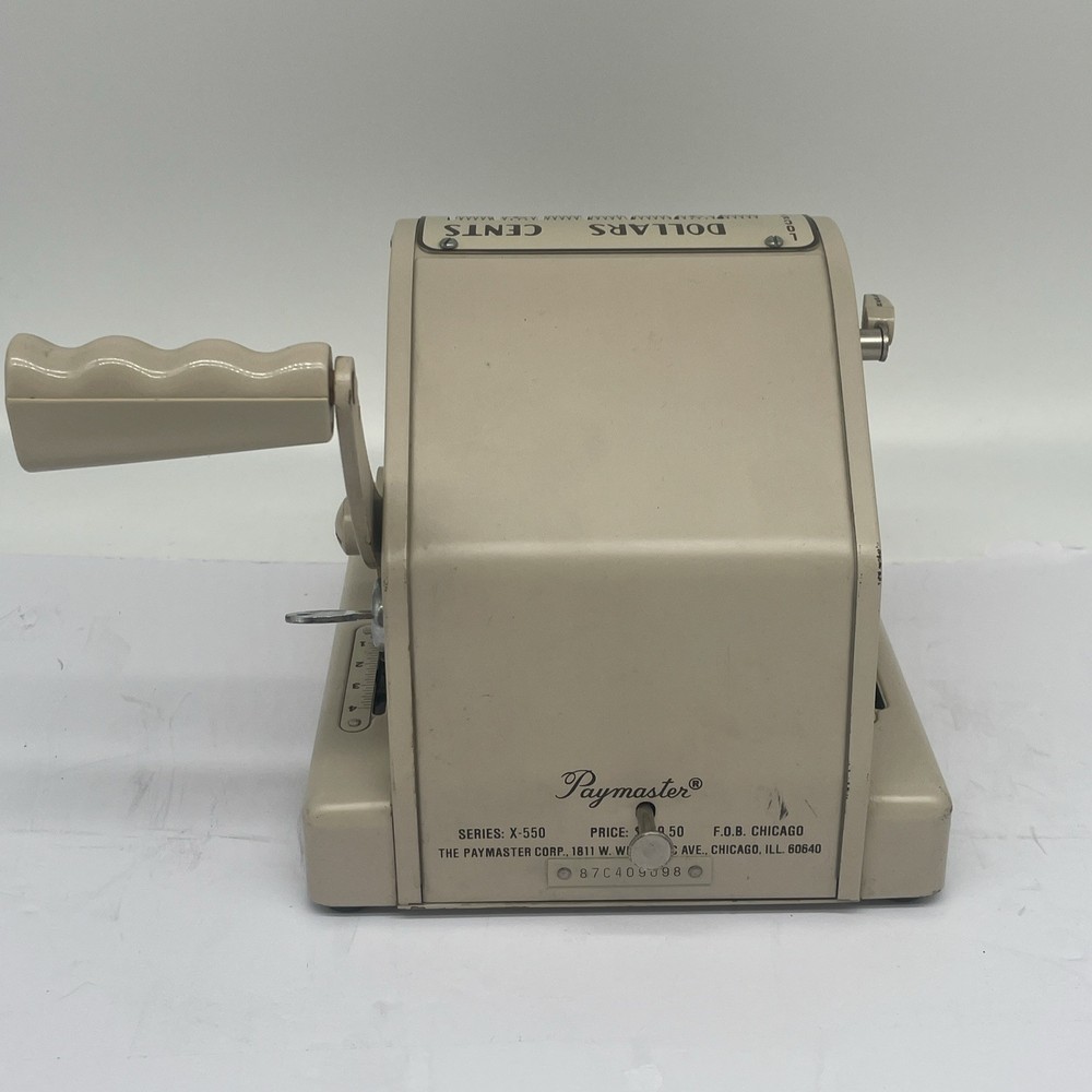 Paymaster Corp Series X-550 Vintage Check Writer Machine 7 Column