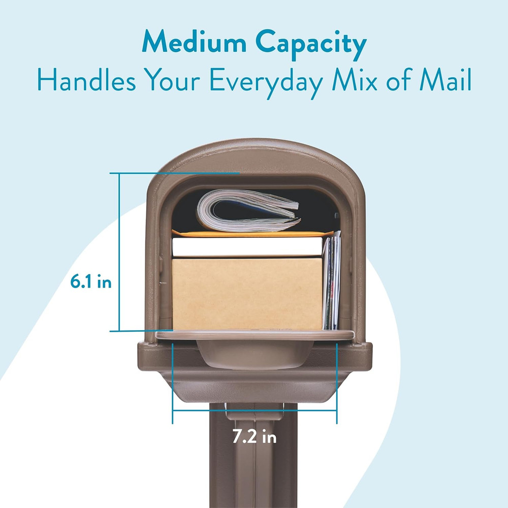 Architectural Mailboxes Classic Plastic Mailbox and Post Kit, GCL100MAM, Mocha