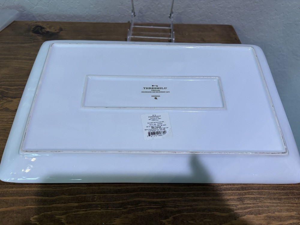 White Porcelain Servng Set Rectangle Platters Or Plates Threshold™