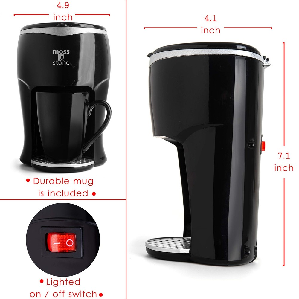 Mini Drip Coffee Maker with 4oz Mug Small Coffee Pot One-Cup Brewing Machine