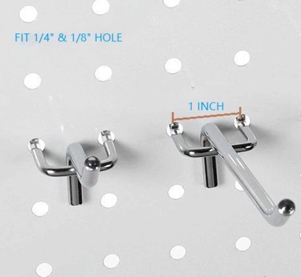 Pegboard Hooks, 2 INCH, Peg Board Hooks Organizer Accessory Kit 32 PCS, Fit 1/4