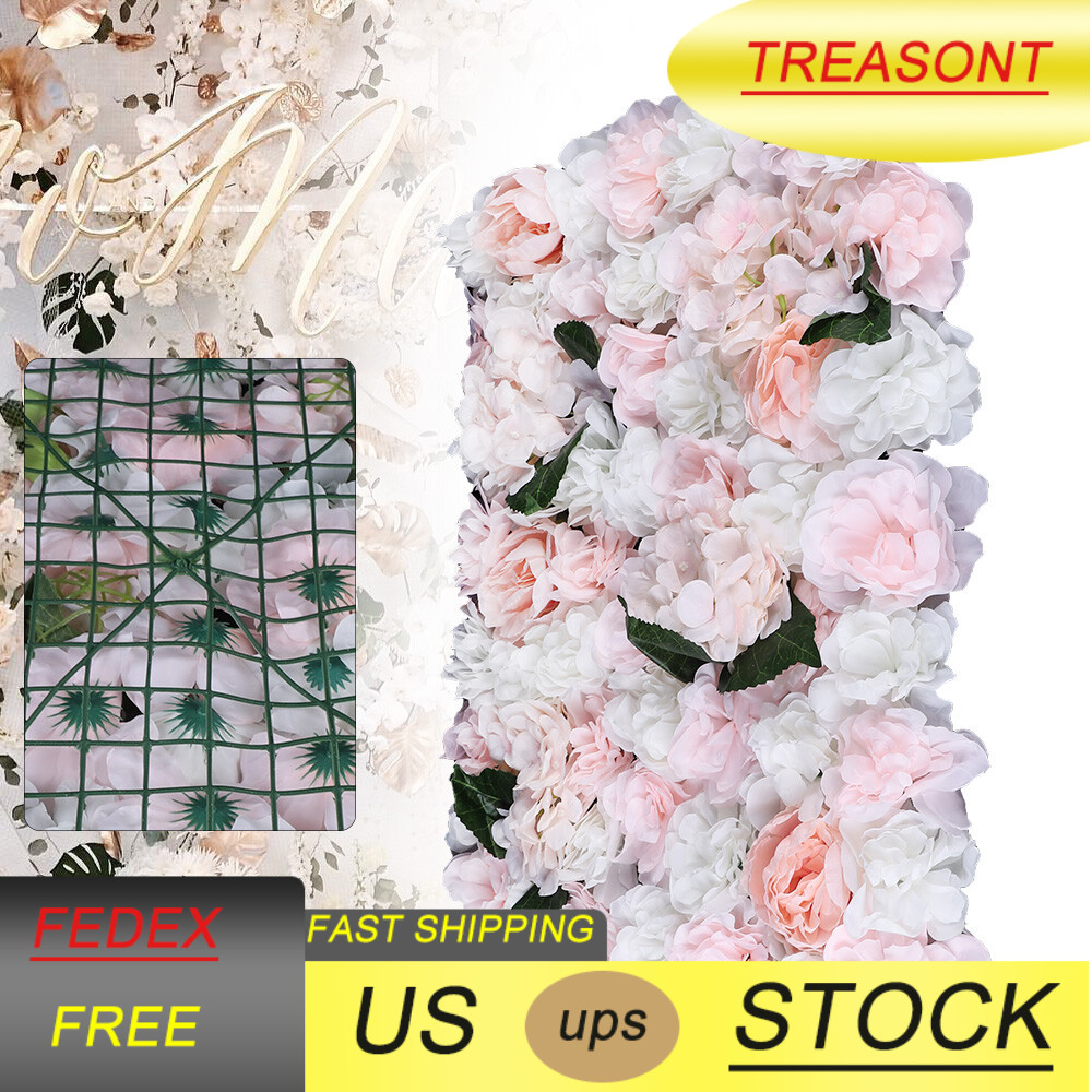 6pcs 60 x 40cm Artificial Rose Hydrangea Flower Wall Panel Wedding Venue Decor