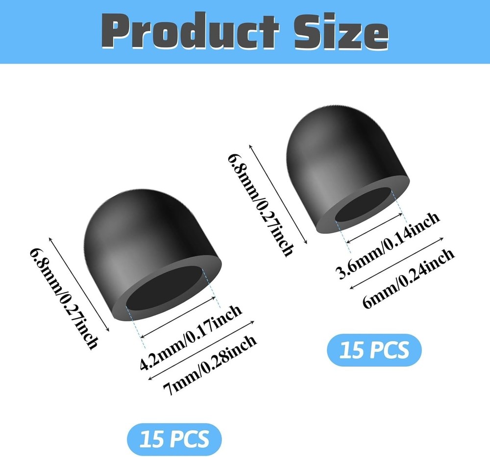 Convenient 30 Pcs Rubber Stylus Tips - Universal Compatibility for Precision Use