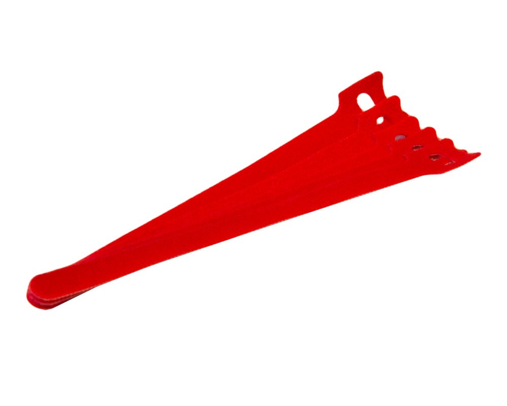 8 Inch Hook and Loop Reusable Strap Cable Cord Wire Ties 25 Pack Red
