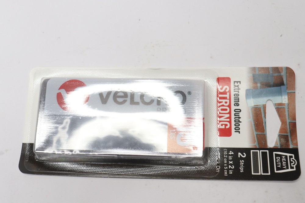 (2-Pk) VELCRO(R) Hook And Loop Strips Gray 4 X 2