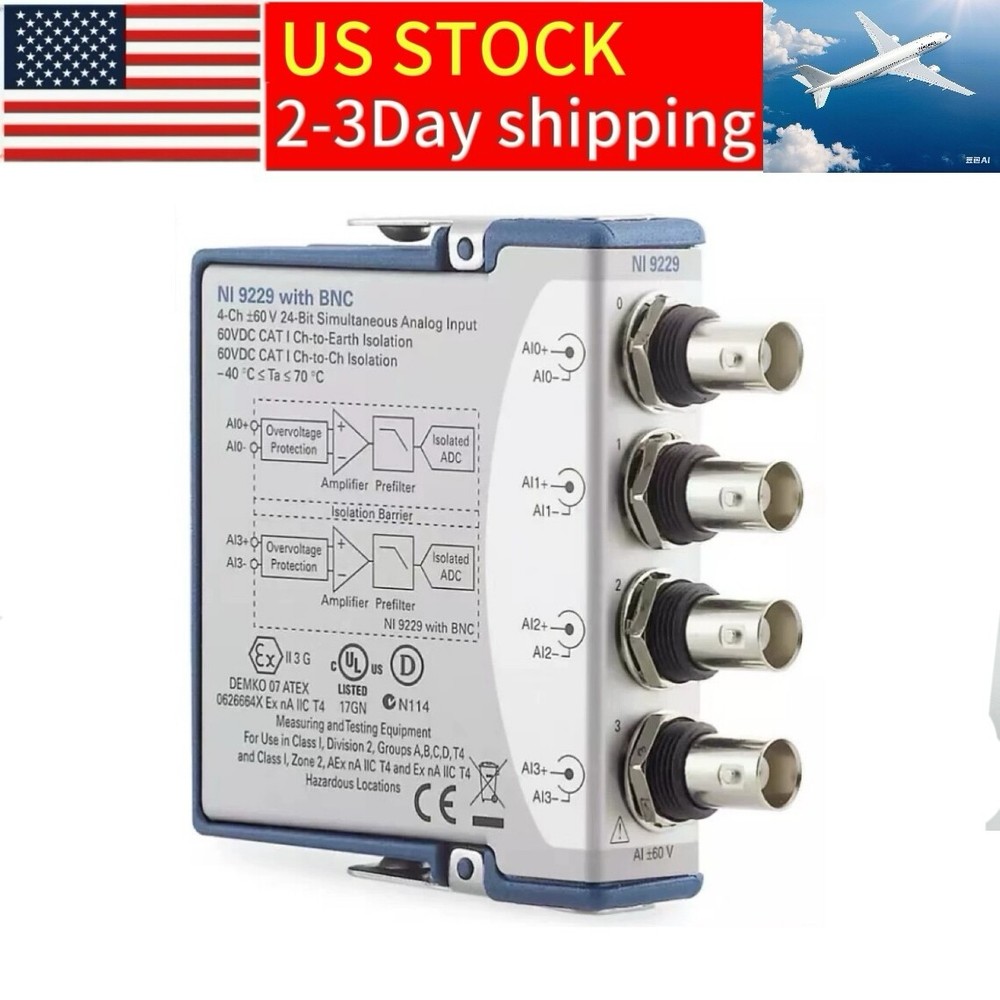 NEW - National Instruments NI 9229 BNC cDAQ Analog Input Module, Simultaneous