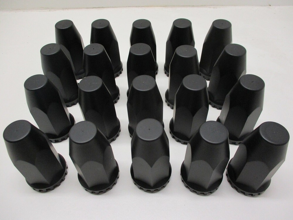 (20) Wheel Lugnut Black Plastic 33mm Thread On Nut Covers Caps / 4"