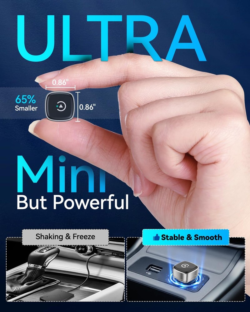 2026 Ultra Mini Wireless Carplay Adapter for iPhone & Android Auto