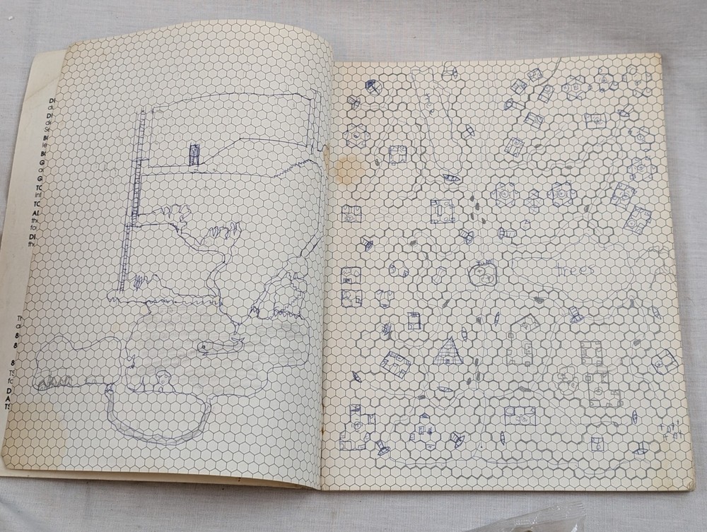 HEXAGONAL MAPPING BOOKLET #8007 1981 D&D TSR Dungeons Dragons Adventure + dice