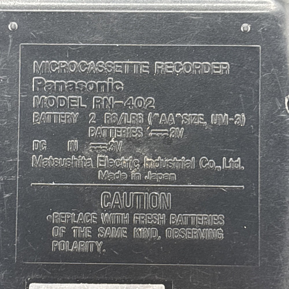 Panasonic RN-402 Micro Cassette Voice Recorder Tested,WORKING SOUND IS DISTORTED