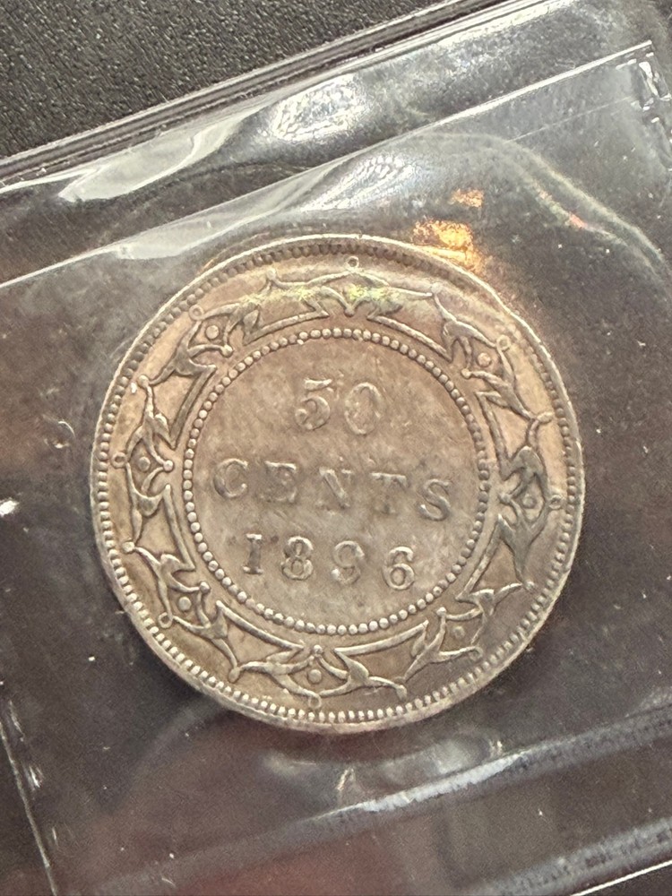 1896 Newfoundland 50 cent Obverse 2 ICCS Graded VF20
