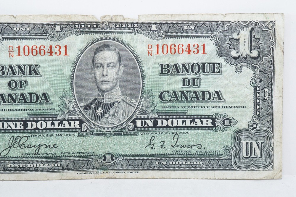 1937 Canada $1 Note Circulated (nb388)