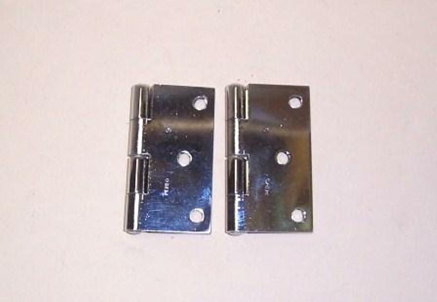 Two Perko 3" x 3" Chromed Brass Butt Hinges