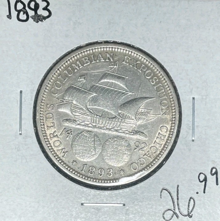 1893 EXPO COMMEMORATIVE SILVER HALF DOLLAR~ ~NICE COIN~