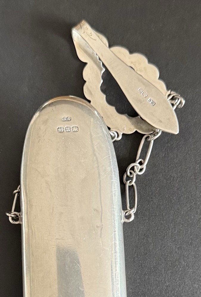 Victorian sterling silver spectacles chatelaine Colen Hewer 1894 65g