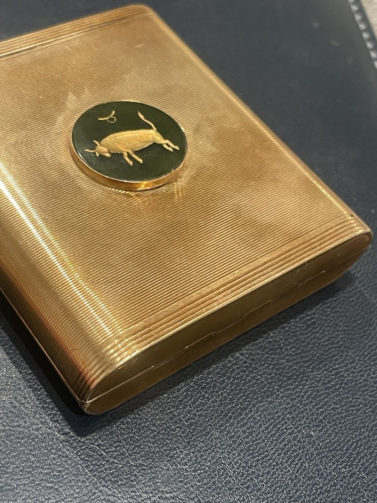 Authentic Antique Art Deco Dunhill 14k Solid Rose Gold Cigarette Case Cool! 82GR