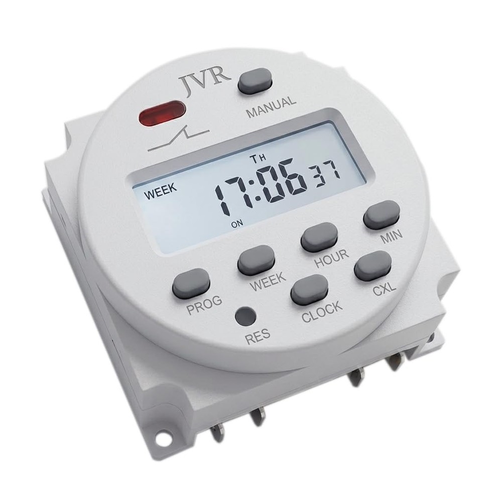 12V Timer Switch - Programmable, DC/AC/Solar Battery Powered | 12 Volt White