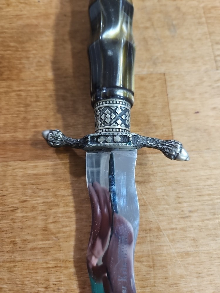 Linder Kris Dagger with leather sheath,