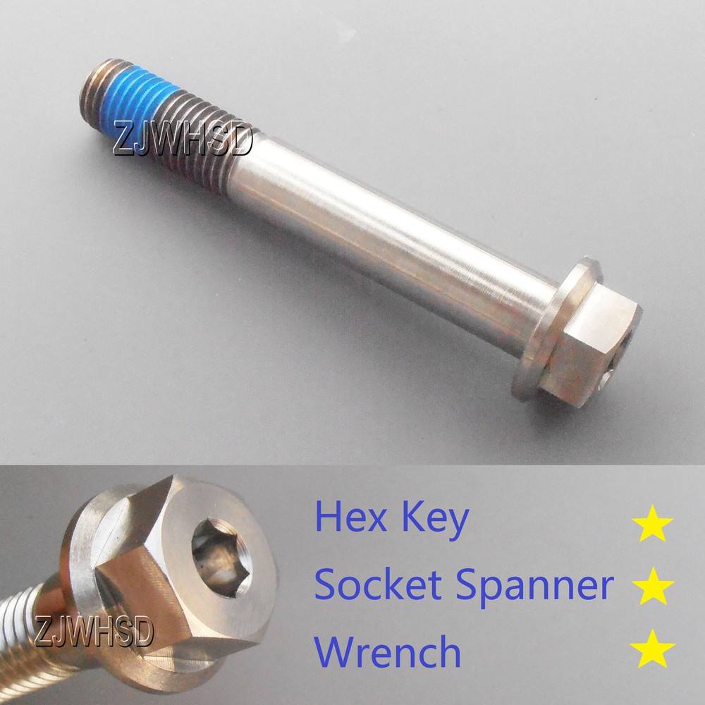 M12 x 1.5 x 80 Ti Titanium Screw Bolt Socket Cap Hexagon Hex Flange Head + Blue