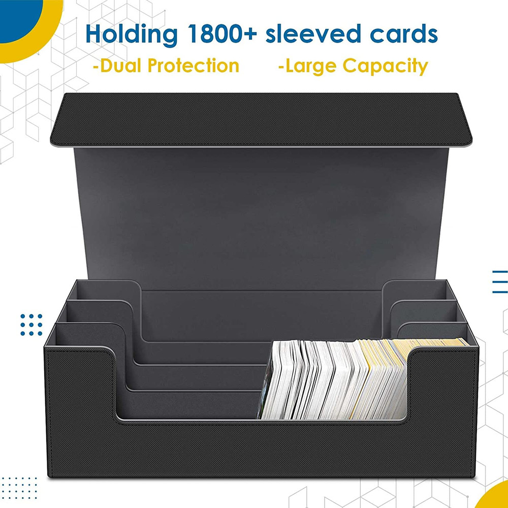 Leather Material Deck Box Card Storage Box 1800+ Card Storage Magnetic Closure