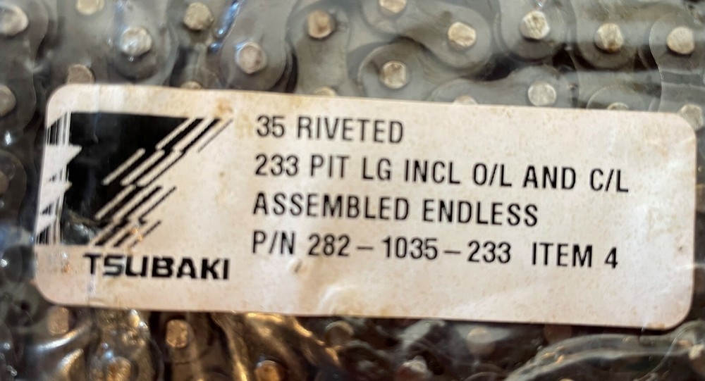 35 RIVETED UST TSUBAKI ROLLER CHAIN 233 PITCHES