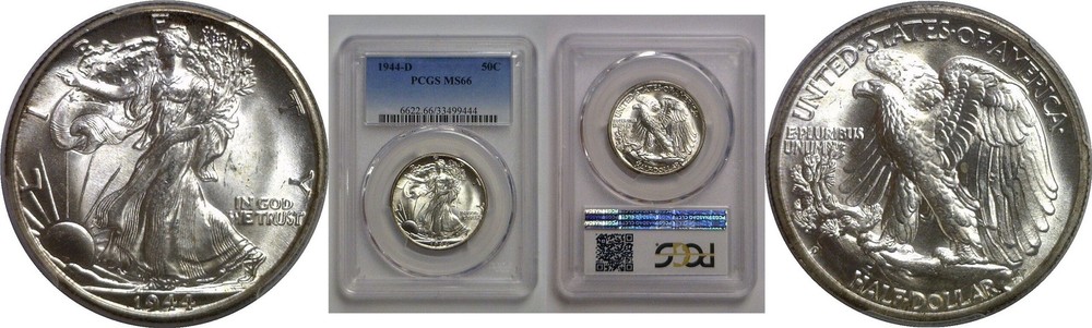 1944-D Walking Liberty Half Dollar   PCGS MS-66