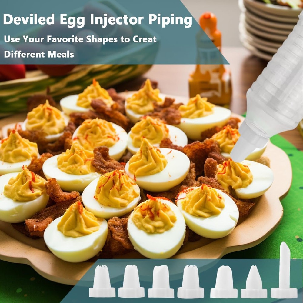 2 Layer Deviled Egg Containers with Lid, 36 Slots Deviled Egg Tray Carrier wi...