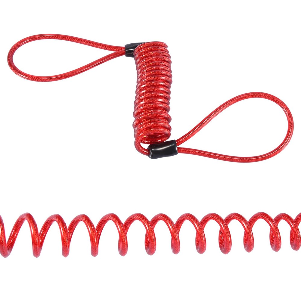 Universal Motorcycle Disc Brake Lock Black with Red Rope Set