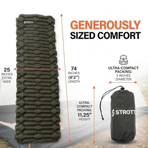 Inflatable Sleeping Pad for Camping & Backpacking – Lightweight 2.1” Thick