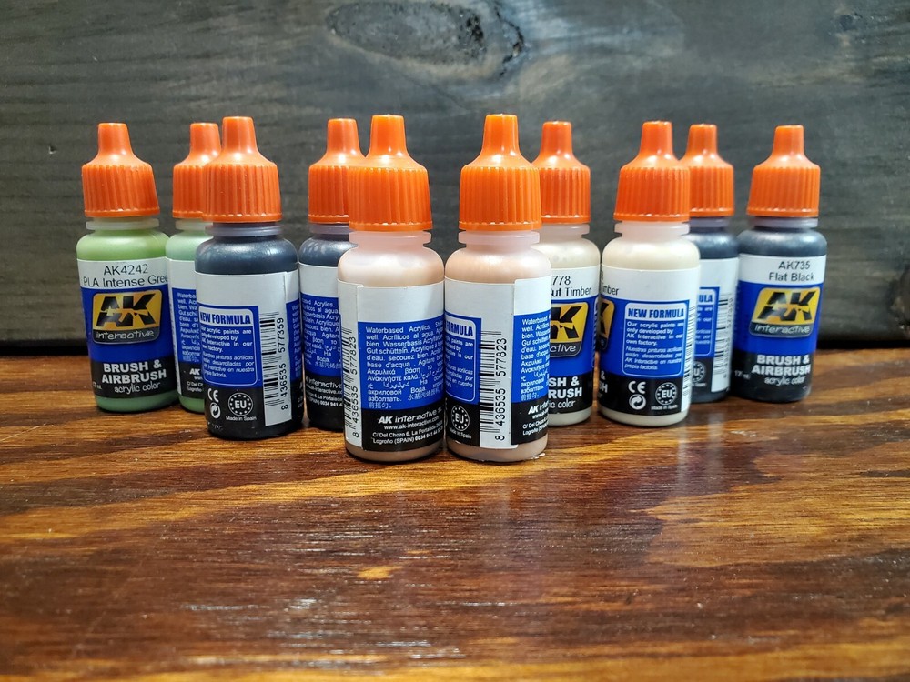 AK Interactive Brush & Airbrush Acrylic Paints