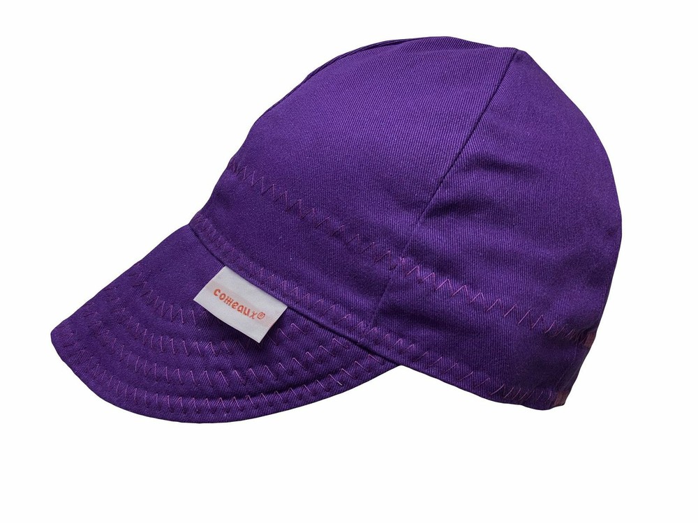 NWT Welding Cap Welders Hat Comeaux Caps Solid PURPLE Reversible 2000 Sized