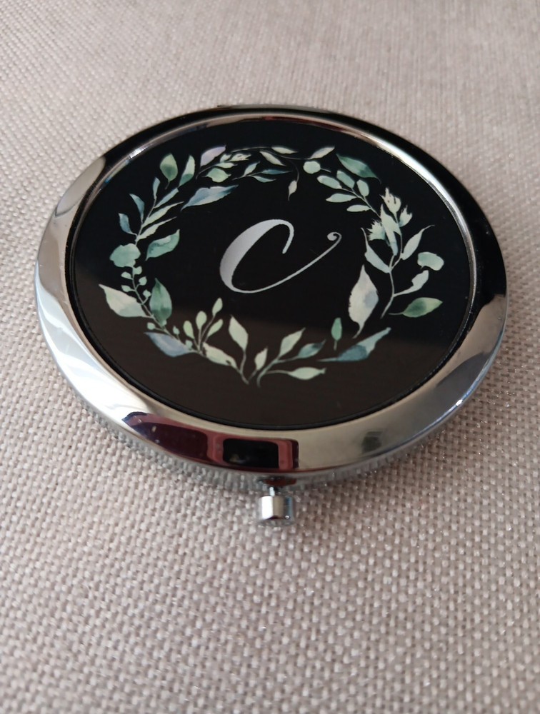 Monogrammed Compact Purse Mirror