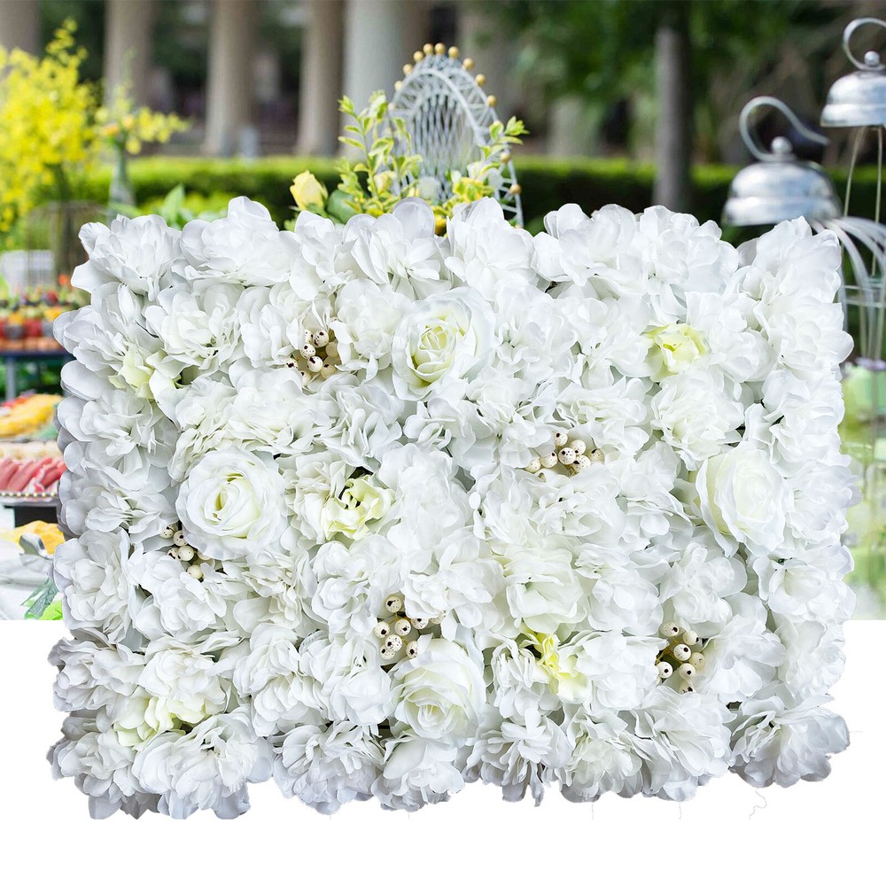 12x Artificial Flower Wall Panel Wedding Event Party Backdrop Flower Wall Panel