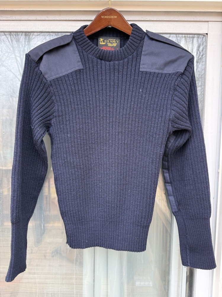 U.S. Navy Large Vintage Woolly Pully Uniform Pullover Fits Like Medium