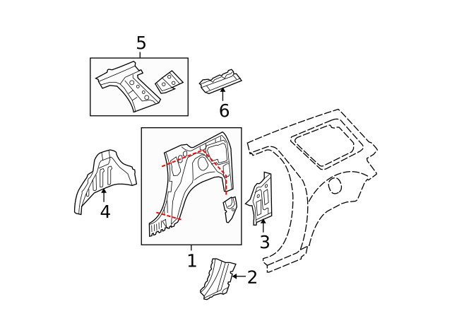 Genuine GM Passenger Side Quarter Upper Inner Panel 20934430
