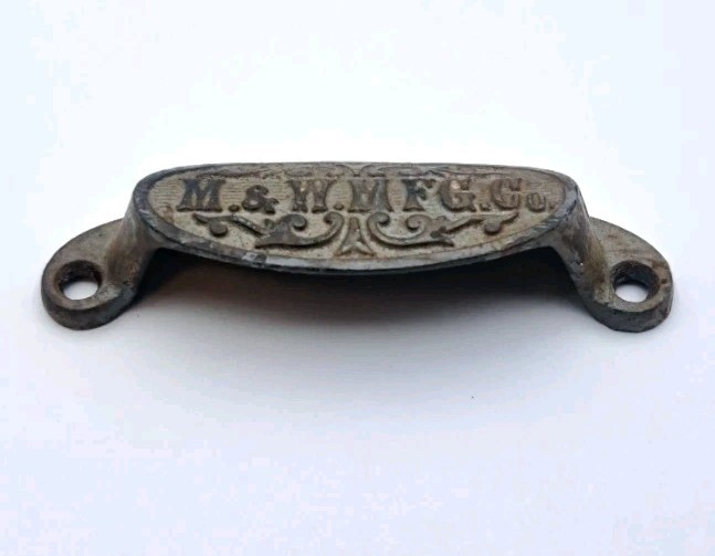 Antique Bin Pull Printers Drawer Pull M&W MFG.CO Handle Old Cast Iron Hardware