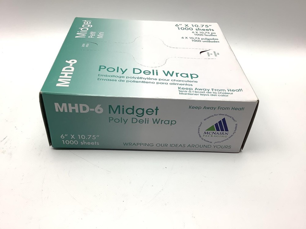 Packaging Midget Poly Deli Wrap MHD-6 6''x10.75'' 1000 sheets
