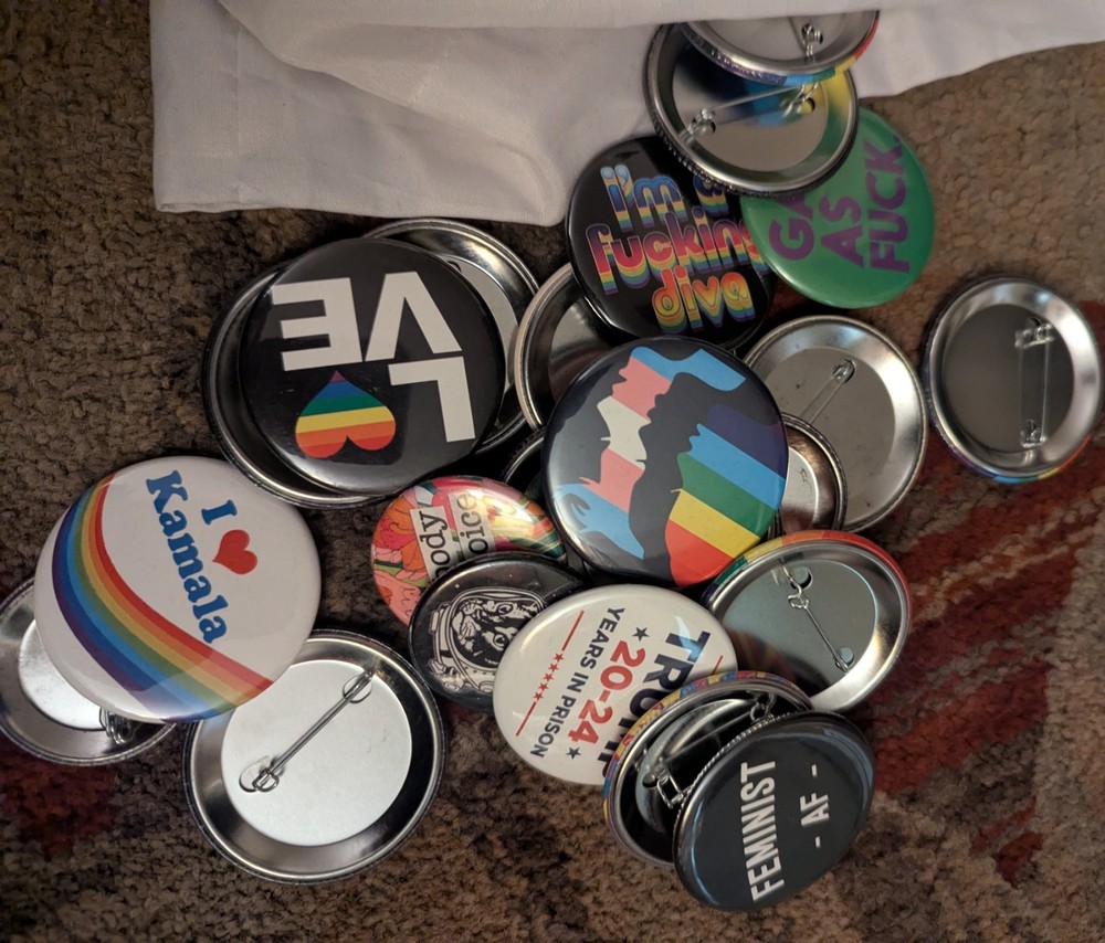 91 Pin Back Buttons Political,Self Expression Lgbtq,Rights