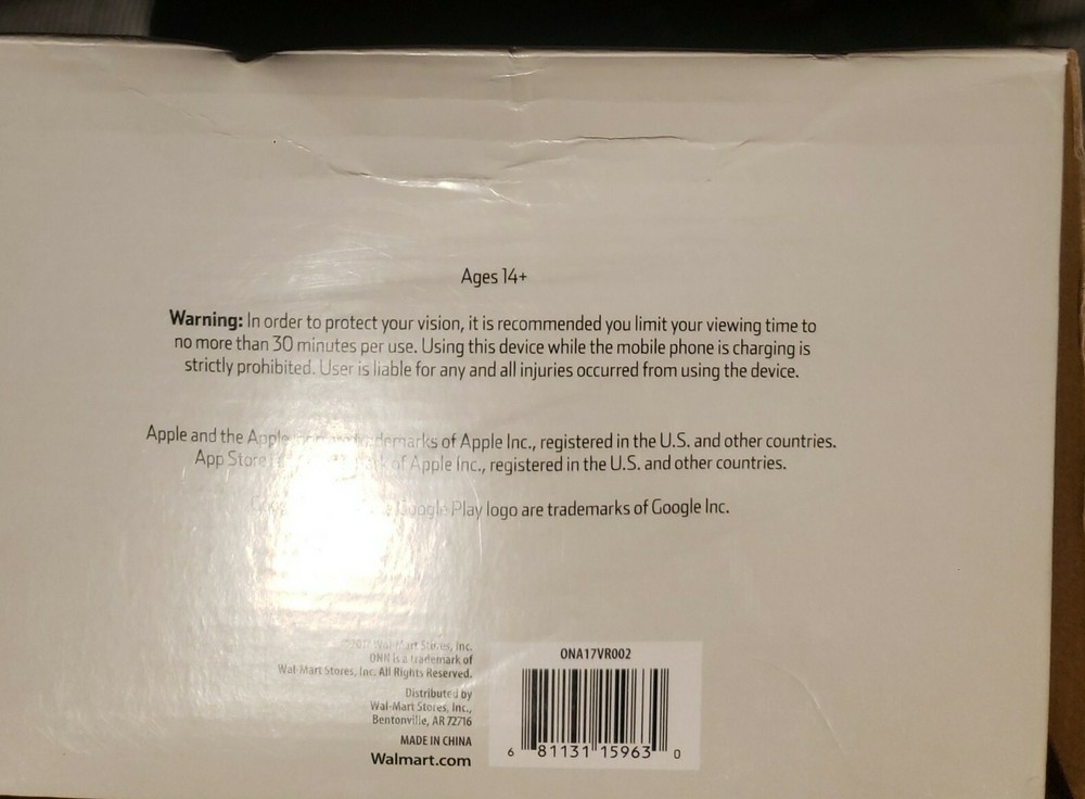 Onn Virtual Reality Smartphone Headset Goggles Pink