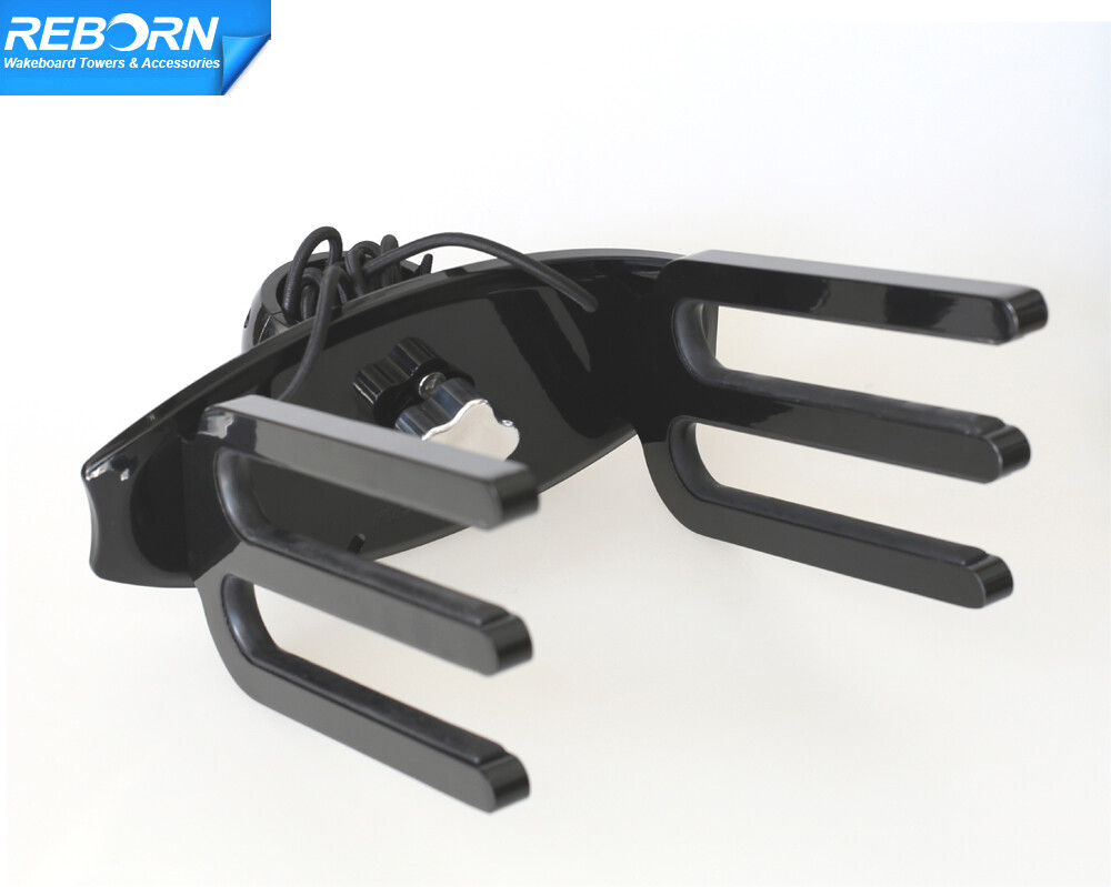 Reborn Black Quick Release Wakeboard Rack + Angle Free Adjust Wakeboard Mirror