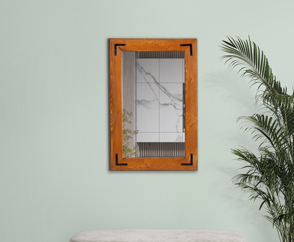 PETRA Rustic Wood Framed Mirror