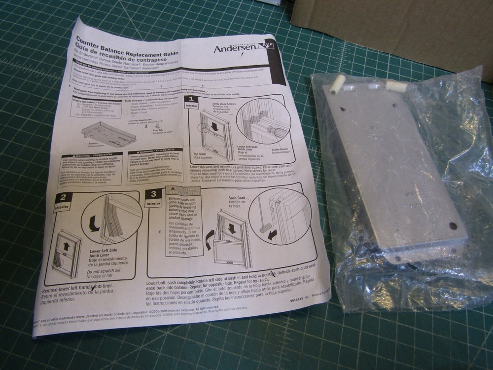 1– Andersen Sash Balancer for Perma-Shield Narroline Window Counter Balancer BB