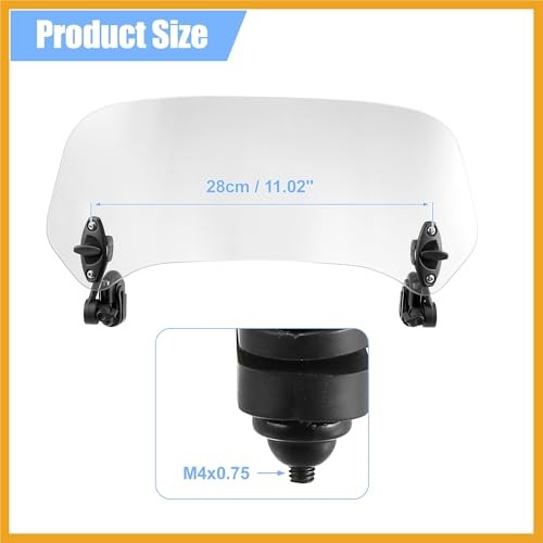 37cm Motorcycle Windshield Motorcycle Wind Deflector Clear Lens Adjustable