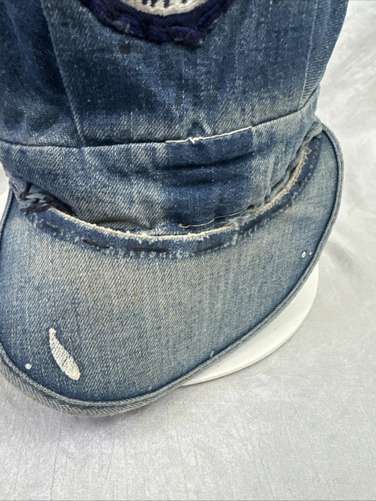 VINTAGE DENIM Handmade Cap With Pinkerton Security Service Patch