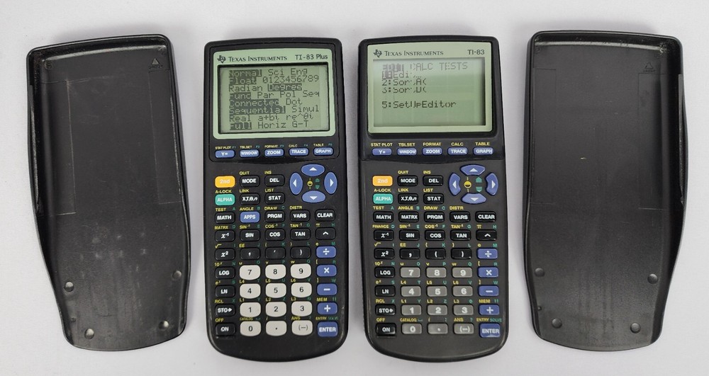 Texas Instruments TI-83 & TI-83 Plus Graphing Calculators Tested Cleaned "WORKS"